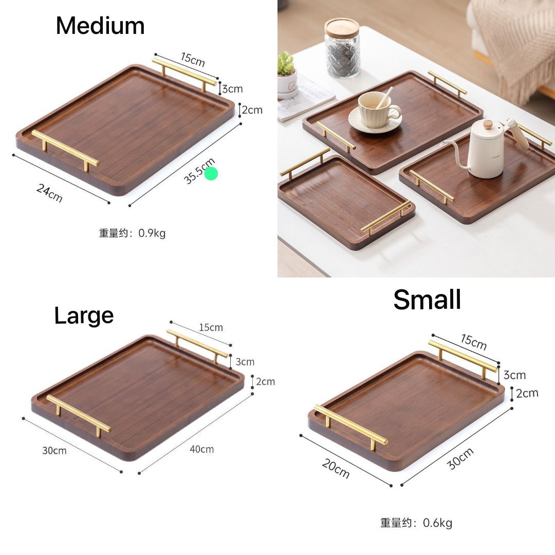 WOODEN TREY SET OF 3PCS